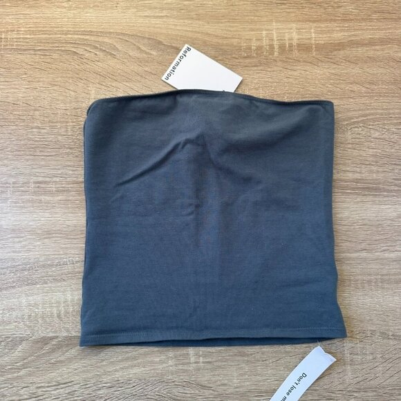 NWT Reformation Seren Knit Strapless Tube Top in Slate Blue XS - Picture 3 of 10